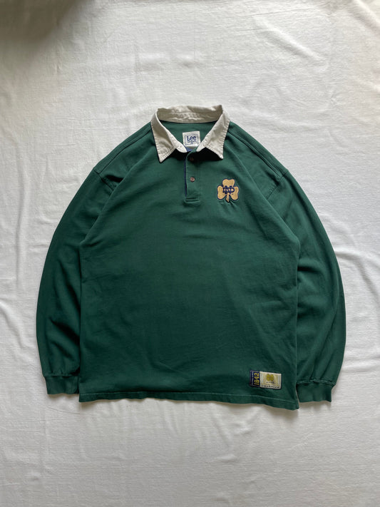 Vintage Notre Dame Green Rugby Polo Large/XLarge