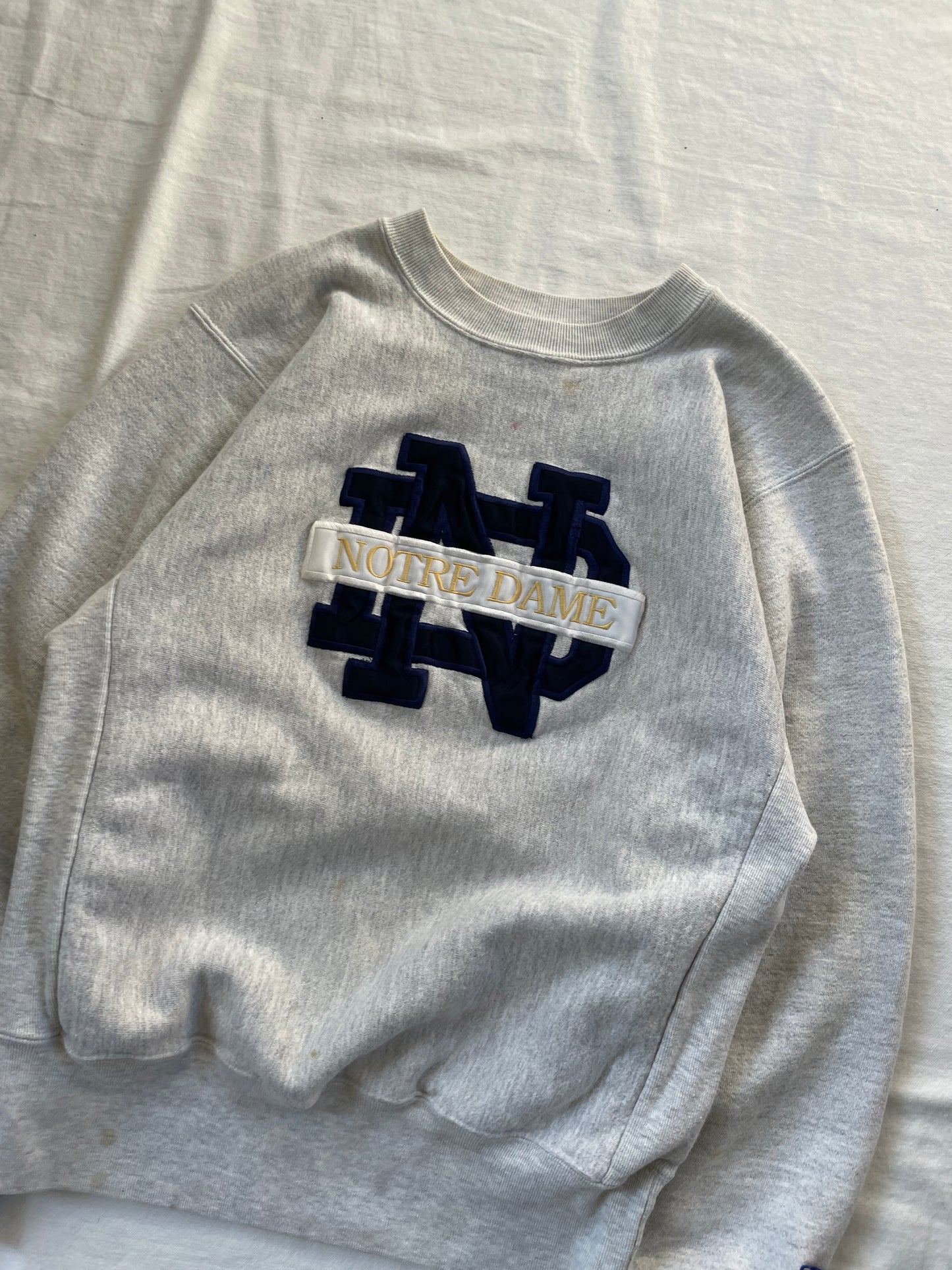 Vintage Notre Dame Distressed Crewneck Medium