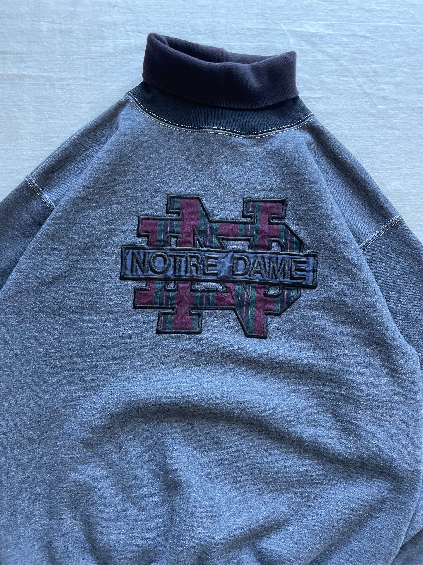 Vintage Notre Dame Turtleneck Sweatshirt Medium