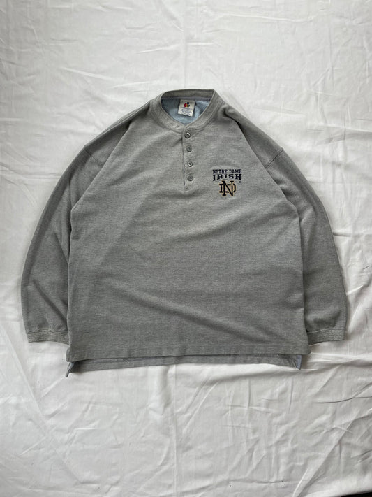 Vintage Notre Dame Henley Crewneck XLarge