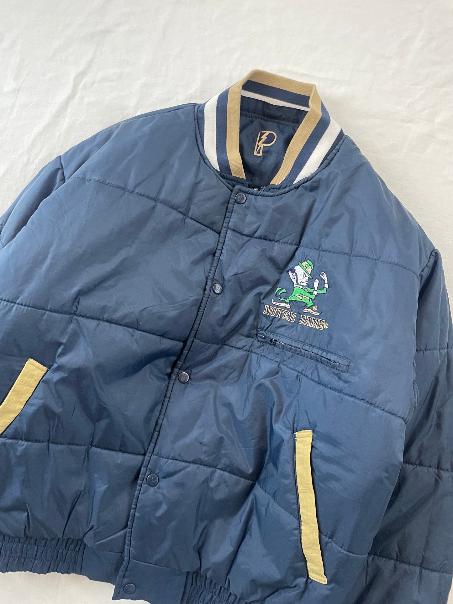 Vintage Notre Dame Reversible Puffer Jacket Large