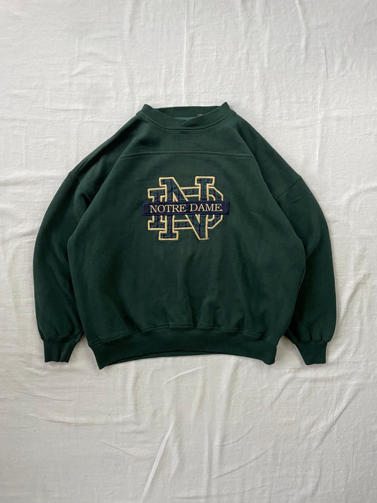 Vintage Notre Dame Green Crewneck XLarge