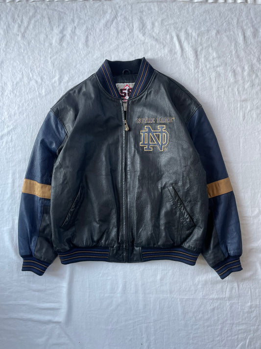 Vintage Notre Dame Leather Jacket XLarge