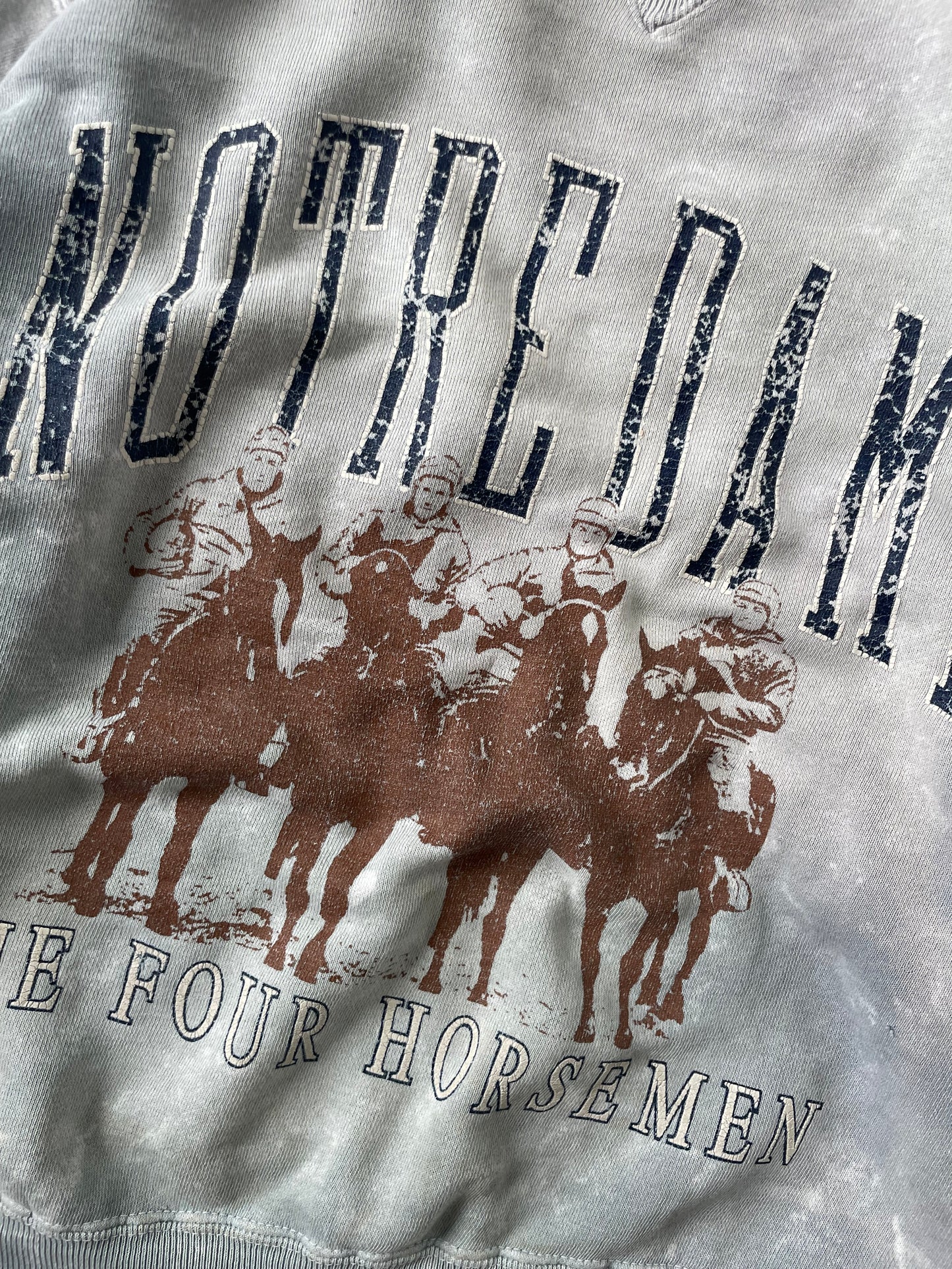 Vintage Notre Dame Four Horsemen Acid Washed Crewneck Medium