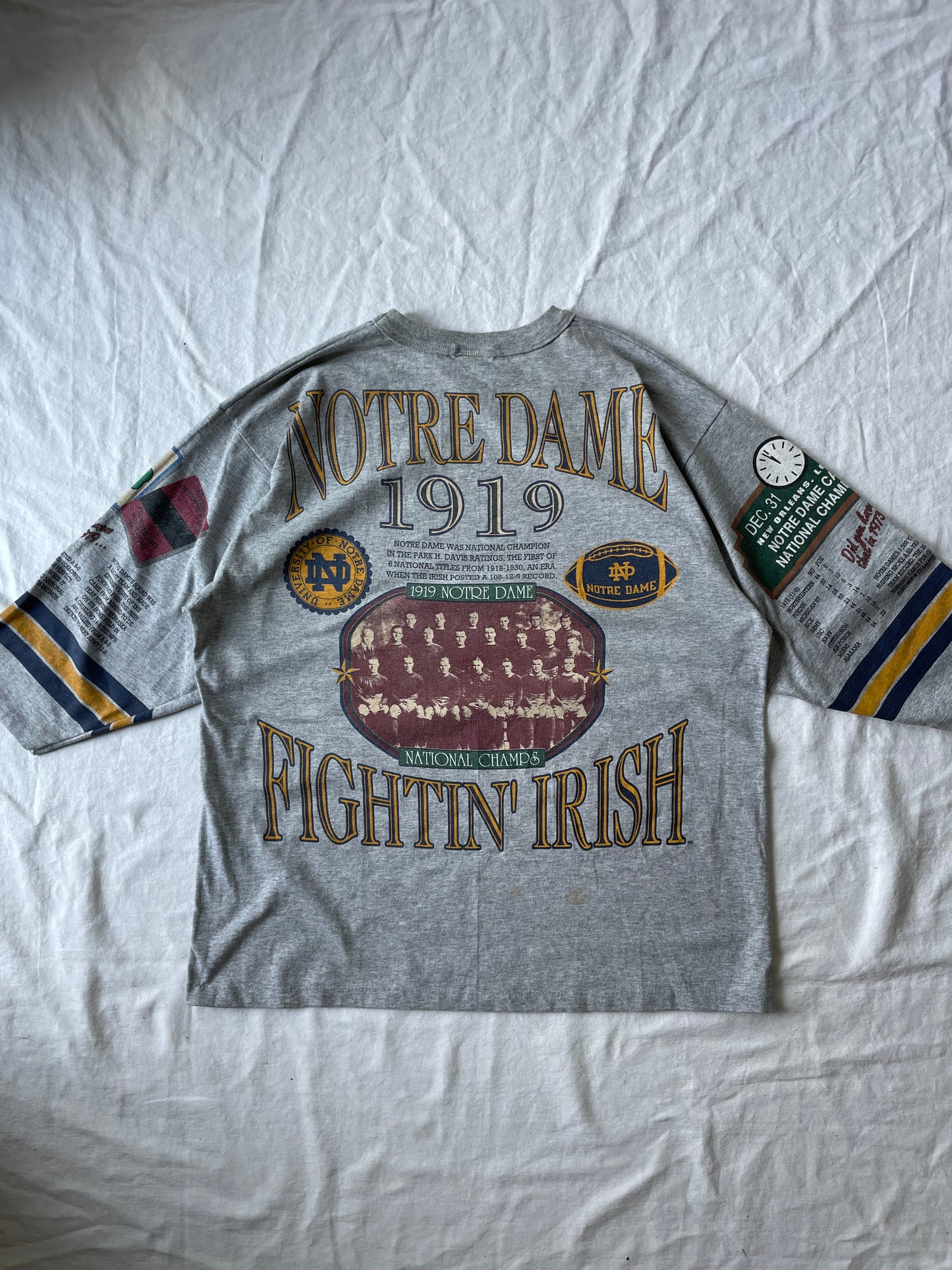 Vintage Notre Dame Football National Champions Shirt XLarge