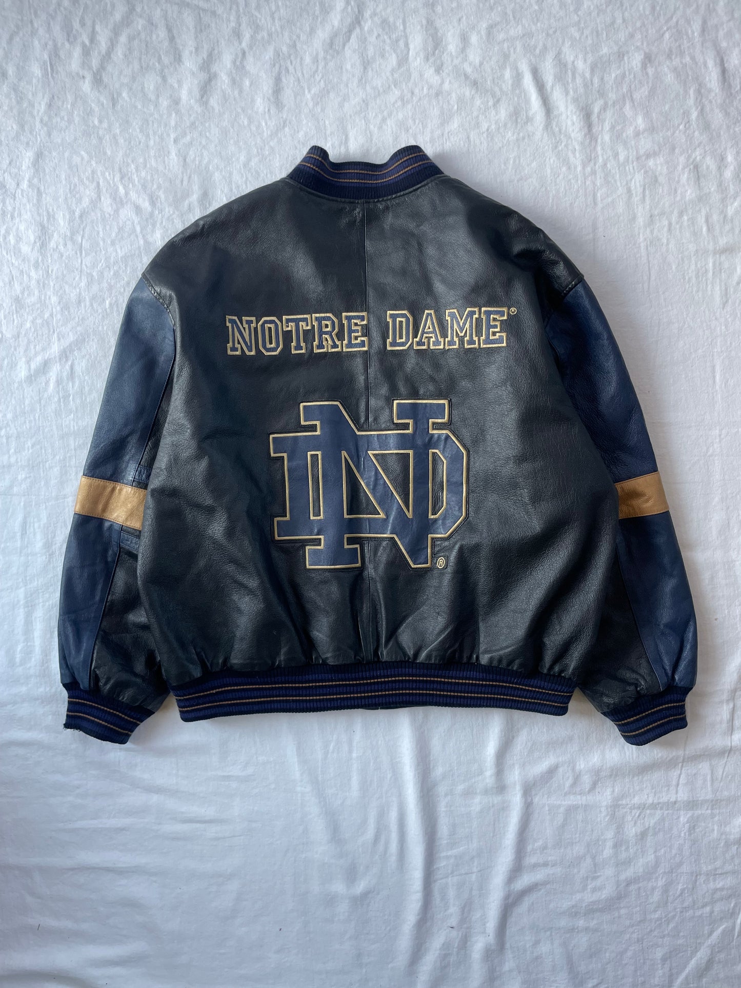 Vintage Notre Dame Leather Jacket XLarge