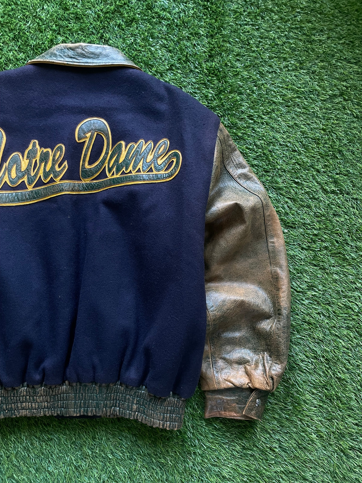 Vintage Notre Dame Fighting Irish Leather Varsity Jacket Large/XLarge
