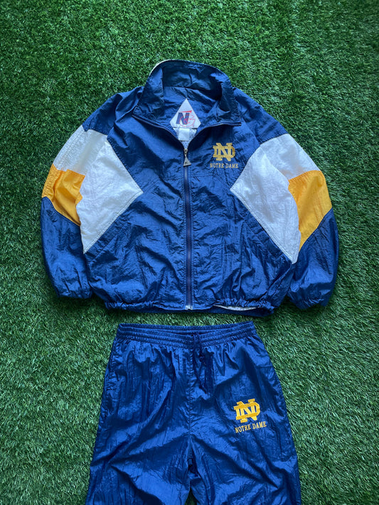 Vintage Notre Dame Tracksuit With Windbreaker and Pants Medium/Large