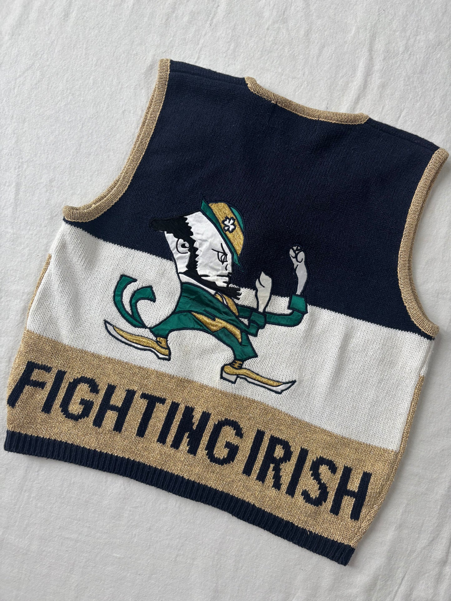 Vintage Notre Dame Fighting Irish Sweater Vest Womens Small