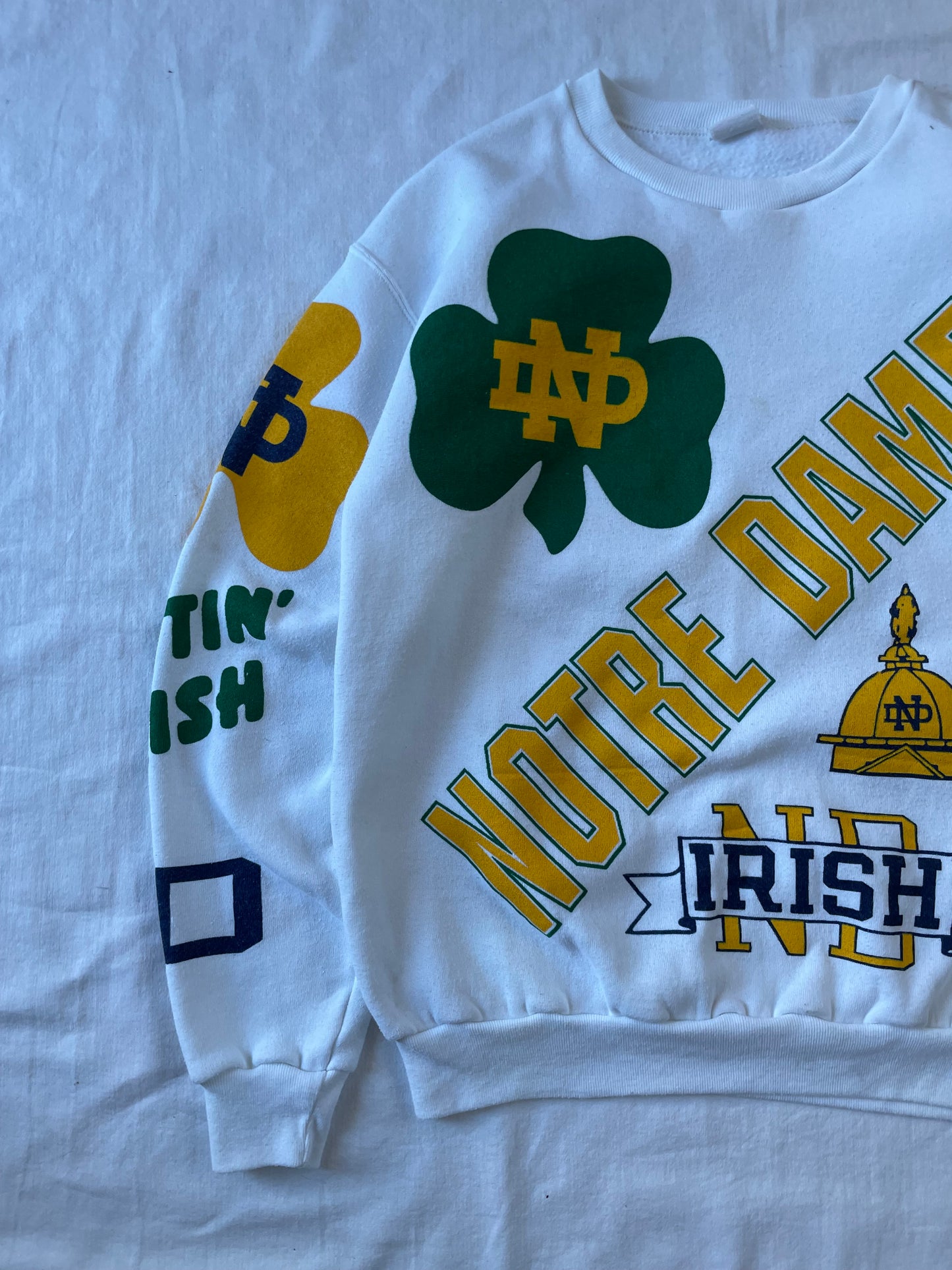 Vintage Notre Dame All Over Print Crewneck Medium