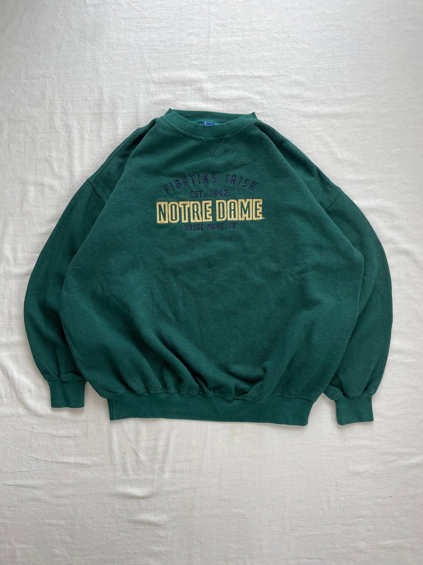 Vintage Notre Dame Green Crewneck 2XL