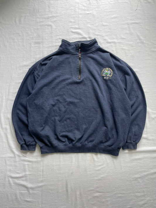 Vintage Notre Dame Quarter Zip Sweatshirt XLarge
