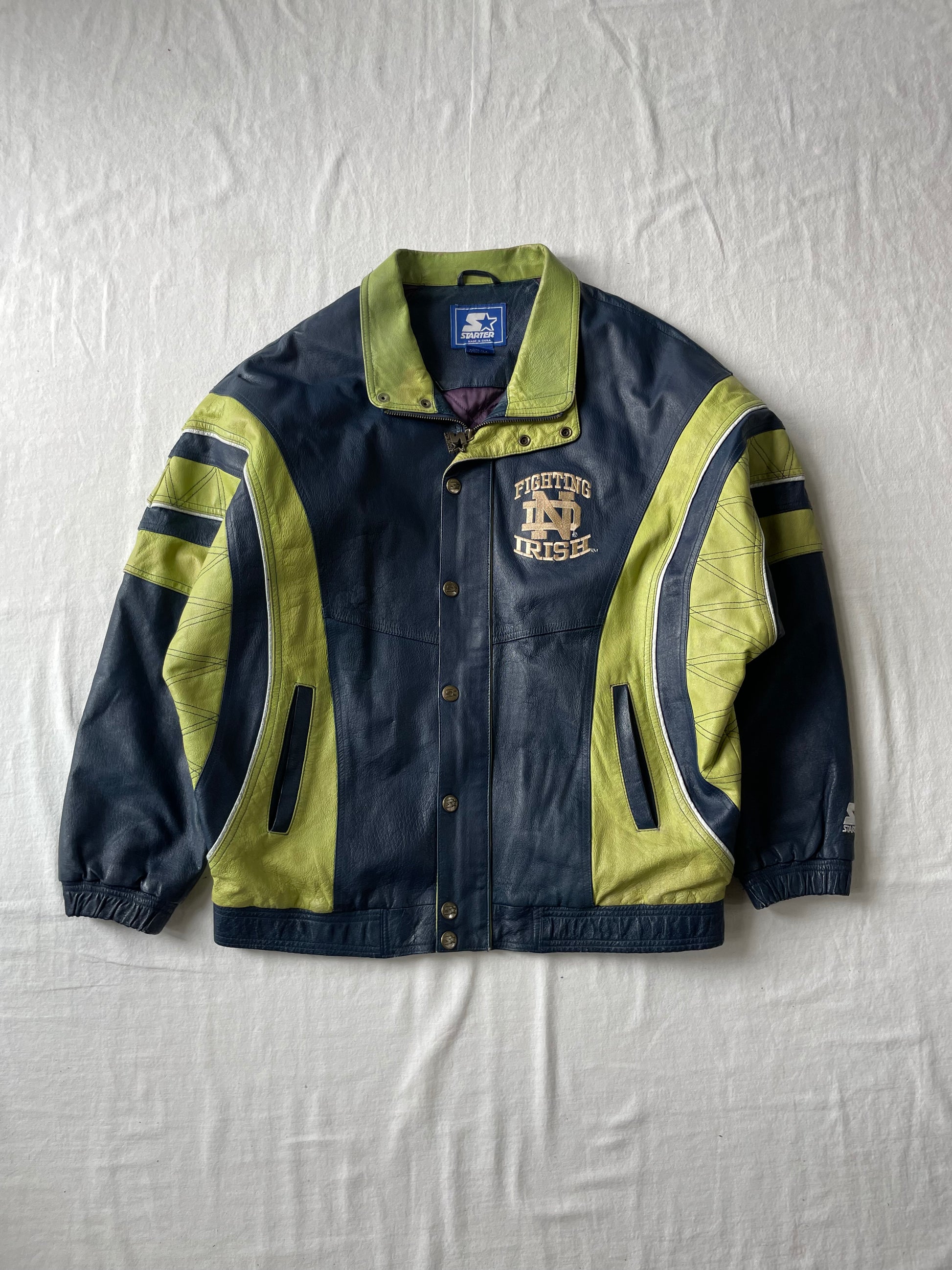 Vintage Notre Dame Leather Jacket XLarge