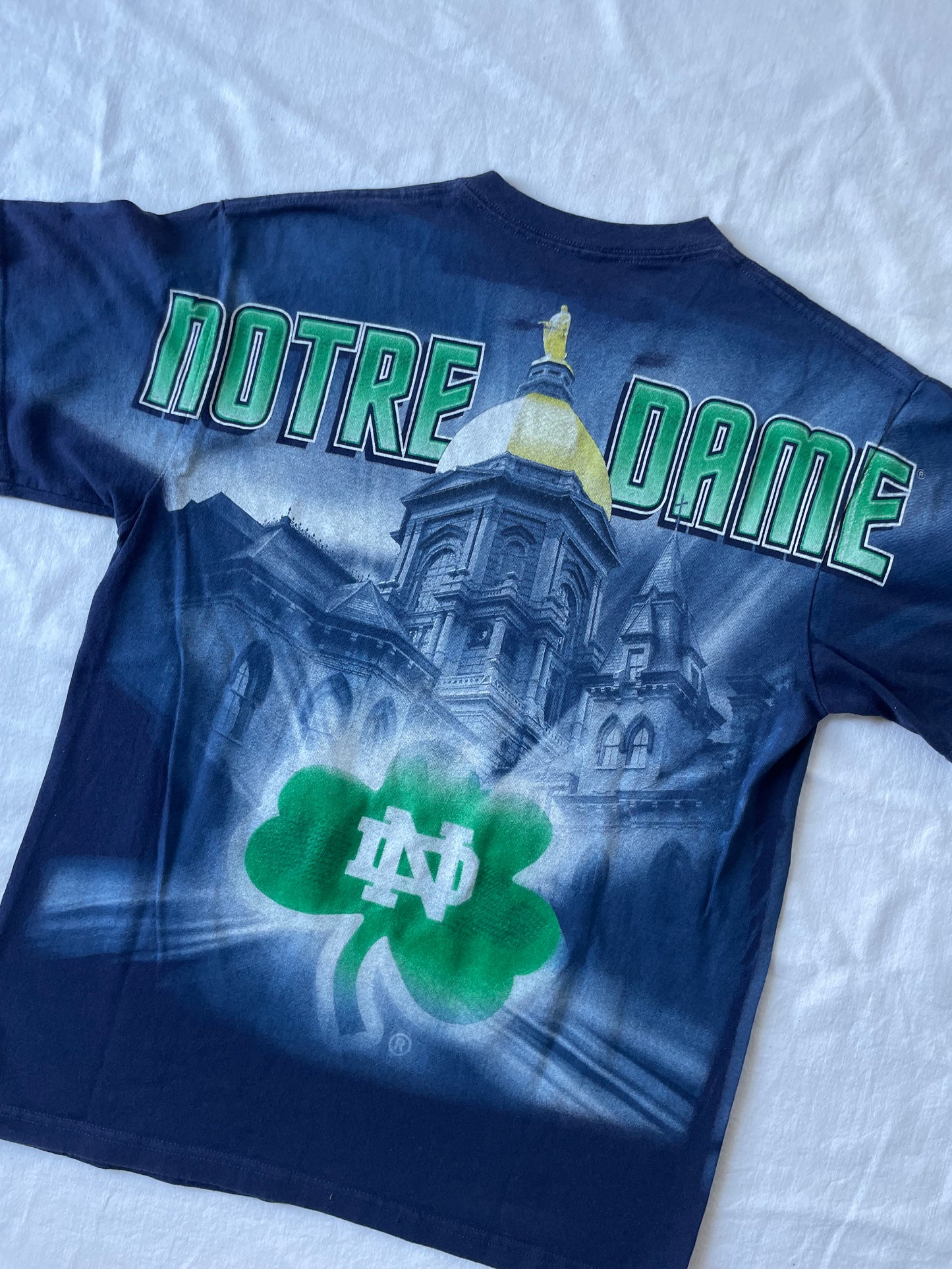 Vintage Notre Dame All Over Print Tee Small/ Medium