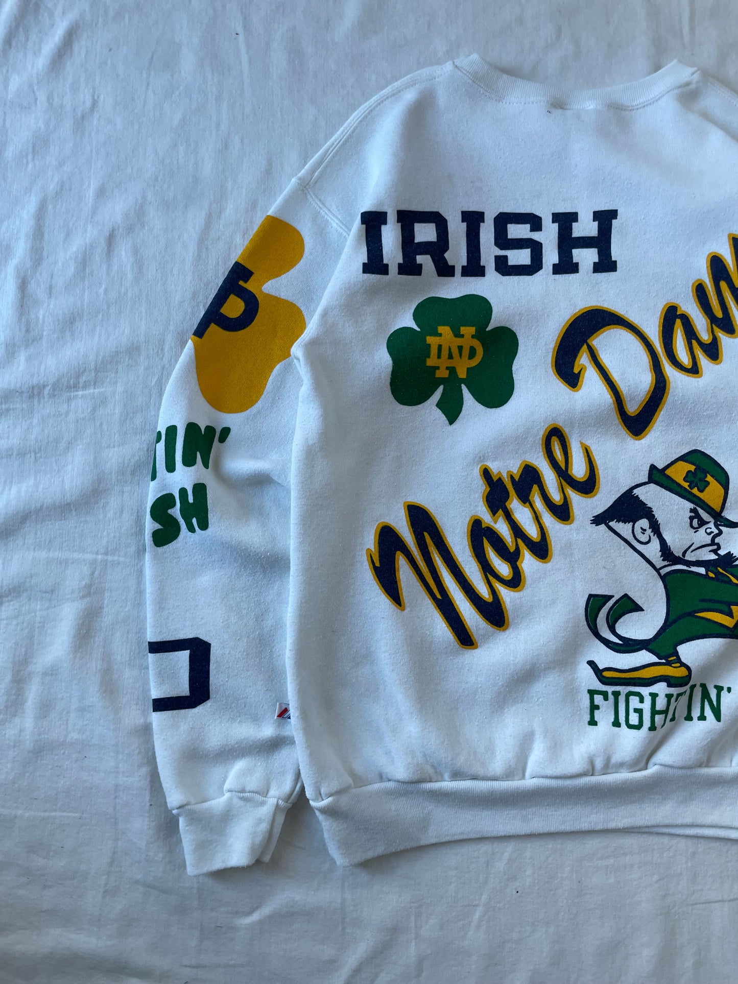 Vintage Notre Dame All Over Print Crewneck Medium