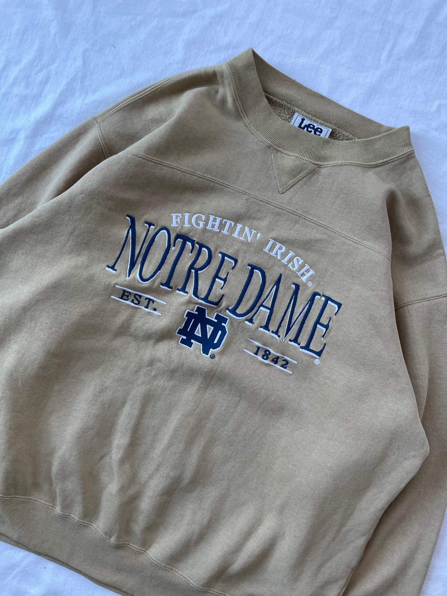 Vintage Notre Dame Gold Crewneck Large
