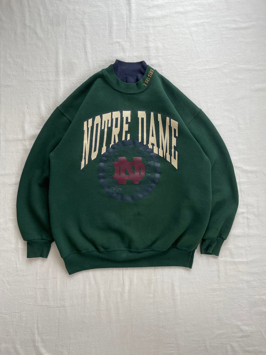 Vintage Notre Dame Green Crewneck Large