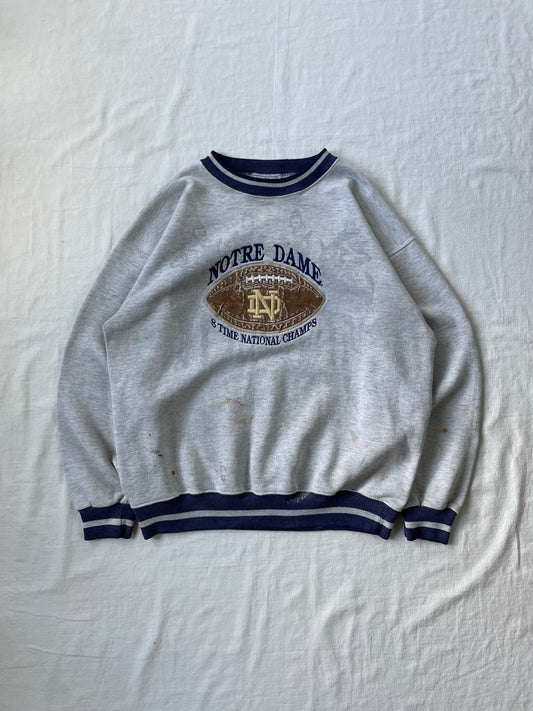 Vintage Notre Dame 8 Time National Champs Crewneck Large