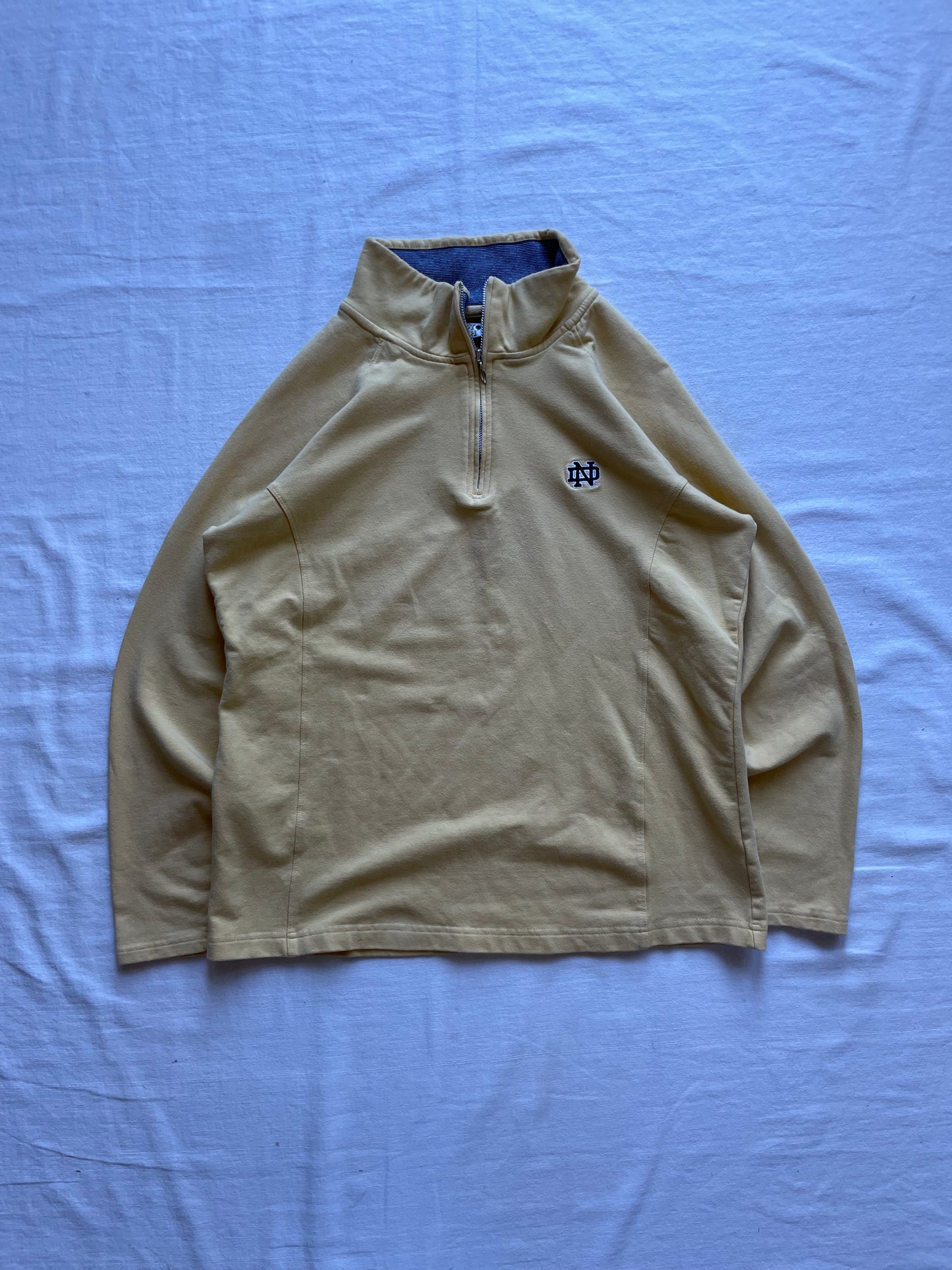 Vintage Notre Dame Gold Womens Quarter Zip Large