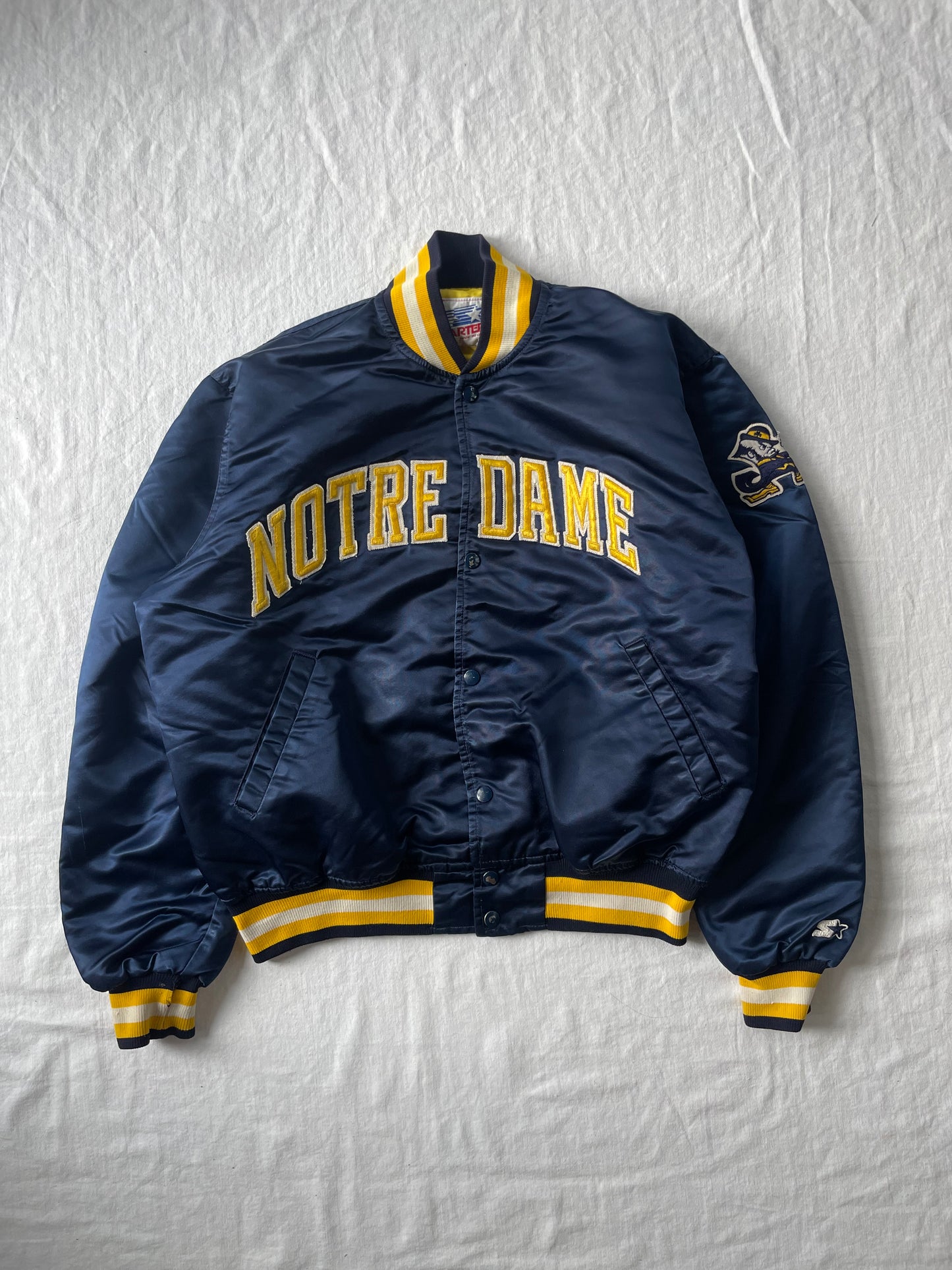 Vintage Notre Dame Starter Satin Jacket Large