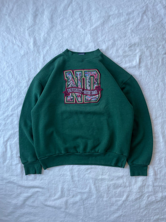 Vintage Notre Dame Floral Print Crewneck XLarge