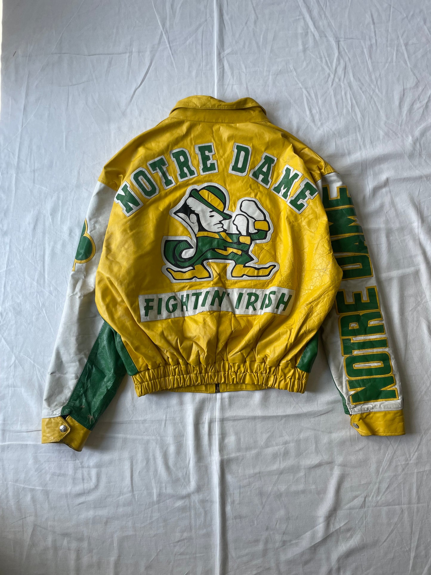 Vintage Notre Dame Fightin Irish Leather Jacket Large