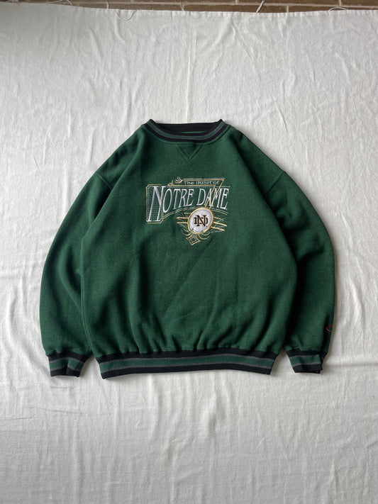 Vintage Notre Dame Green Crewneck Large