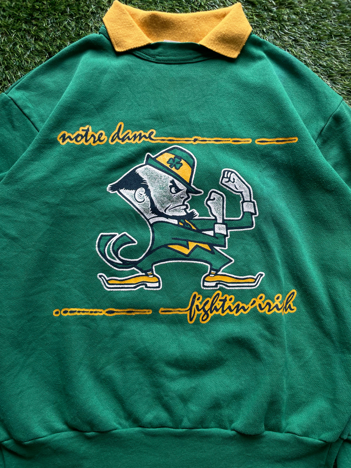 Vintage Notre Dame Rugby Polo Sweatshirt Medium/Large