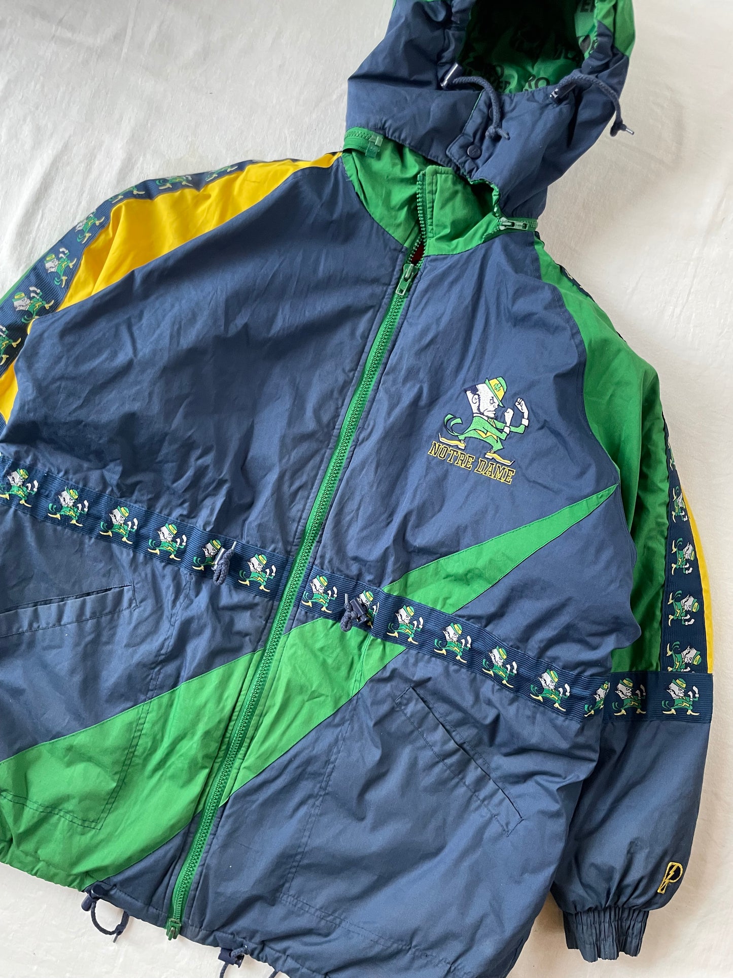 Vintage Notre Dame Puffer Parka Jacket XLarge
