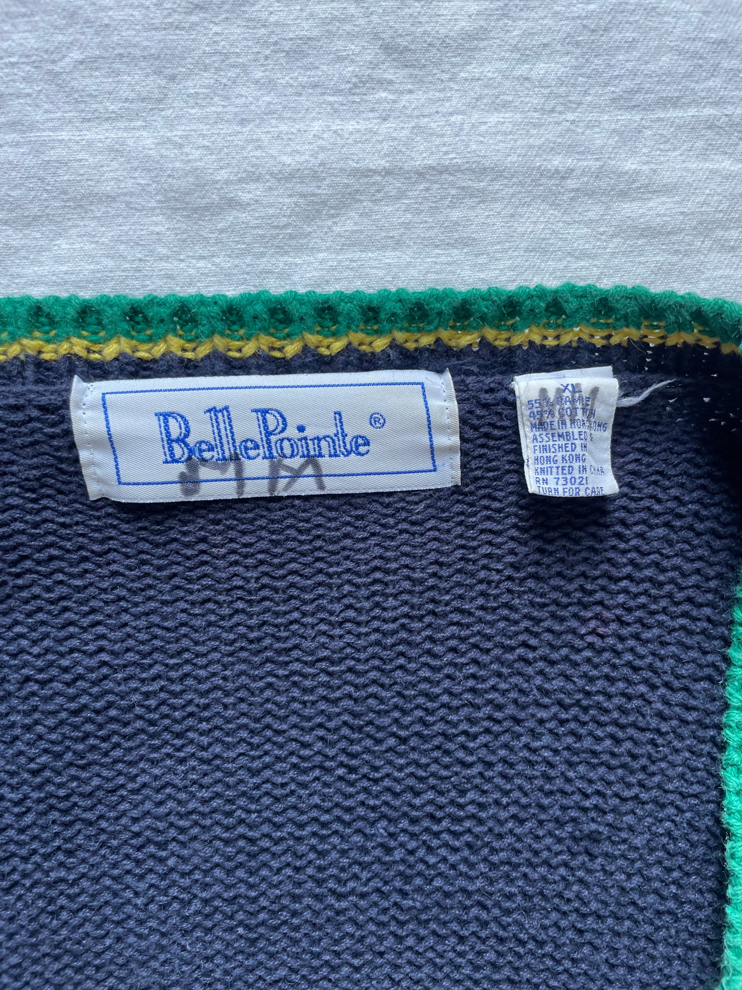 Vintage Notre Dame Knit Cardigan Sweater XLarge