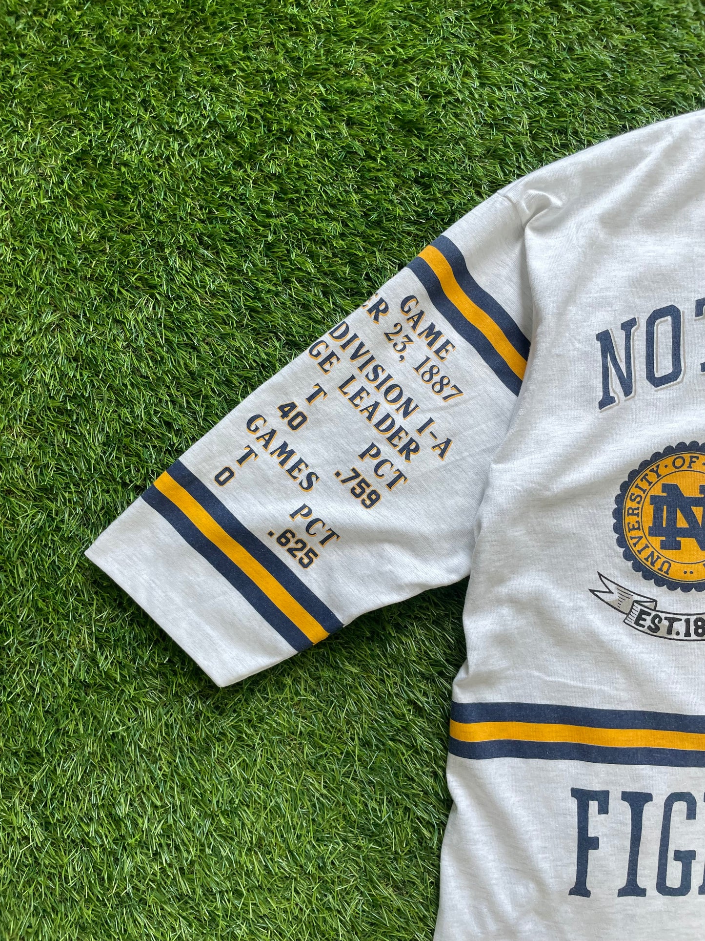 Vintage Notre Dame Football National Championship 3/4 Quarter Shirt XLarge