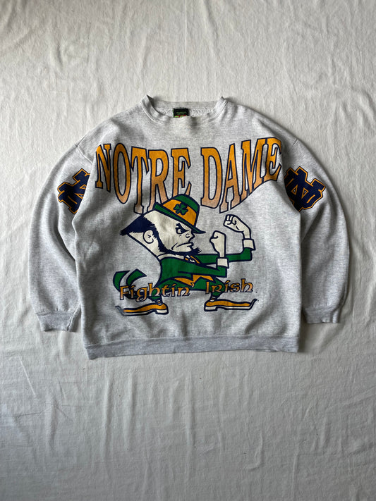 Vintage Notre Dame Spell Out Crewneck XLarge
