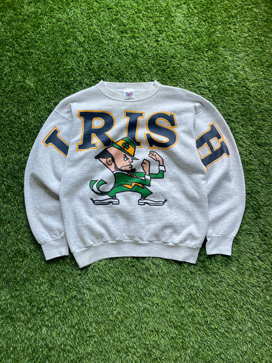 Vintage Notre Dame Irish Spell Out Crewneck Sweatshirt Large/XLarge