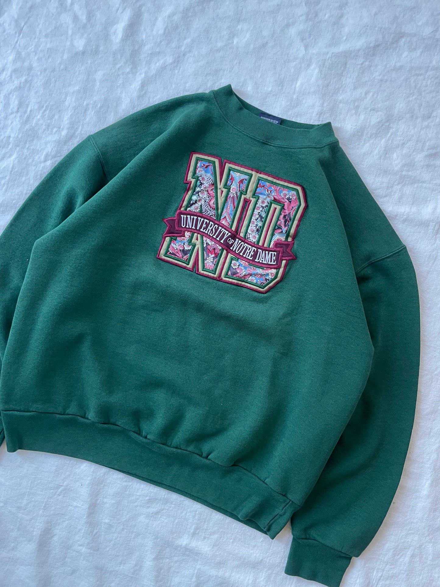 Vintage Notre Dame Floral Print Crewneck XLarge