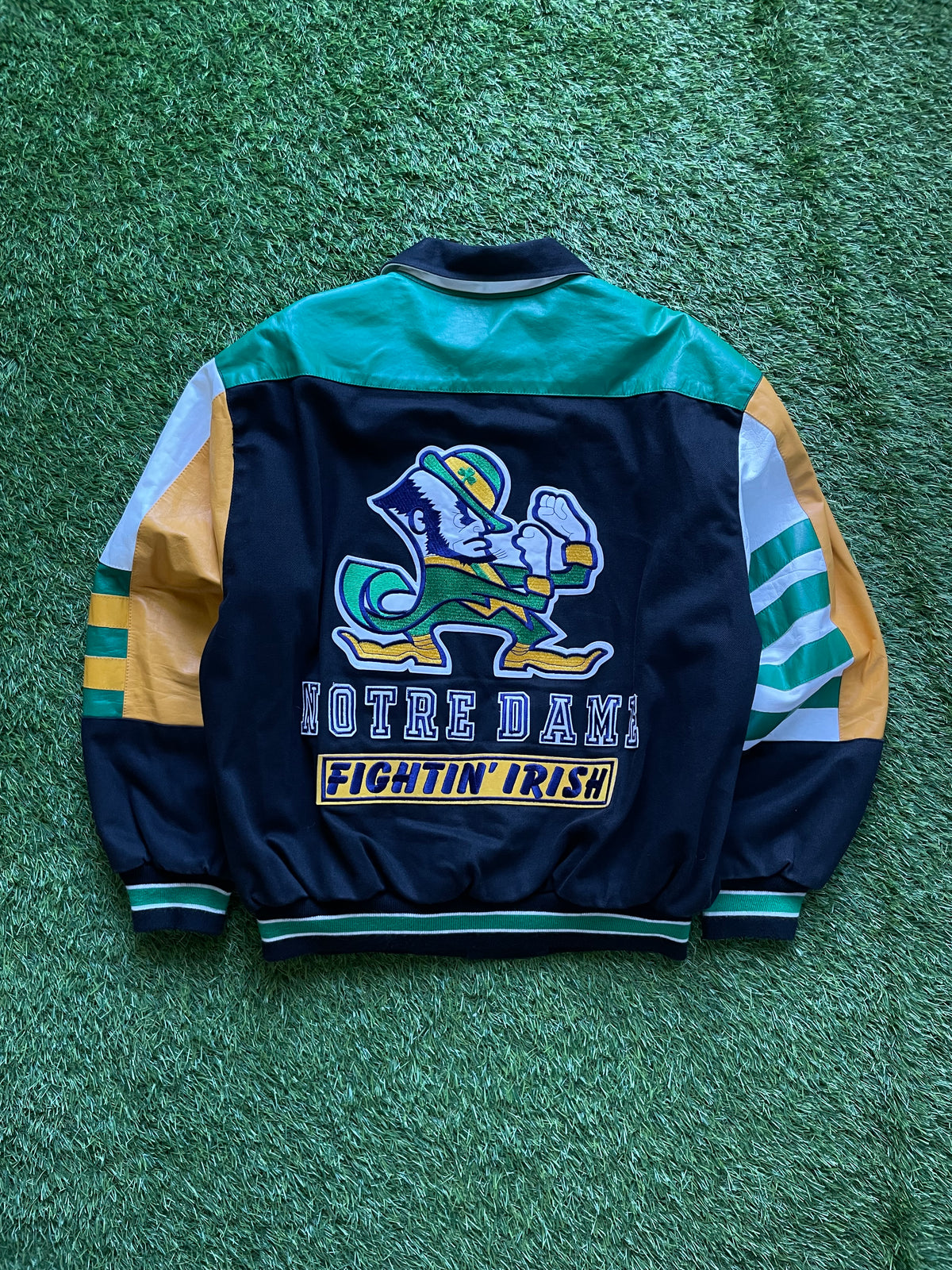 Vintage Notre Dame Fightin’ Irish Leather/ Canvas Varsity Jacket XLarge