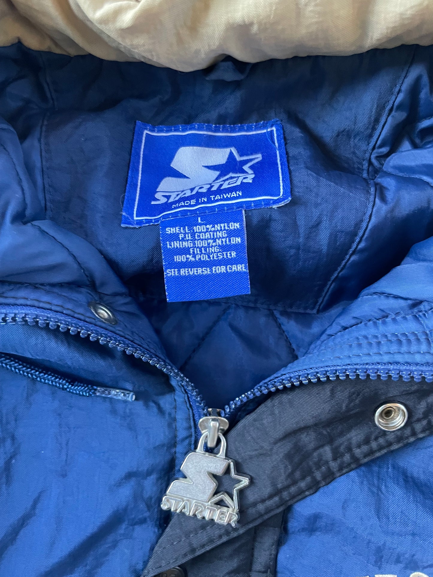 Vintage Notre Dame Starter Puffer Jacket Large