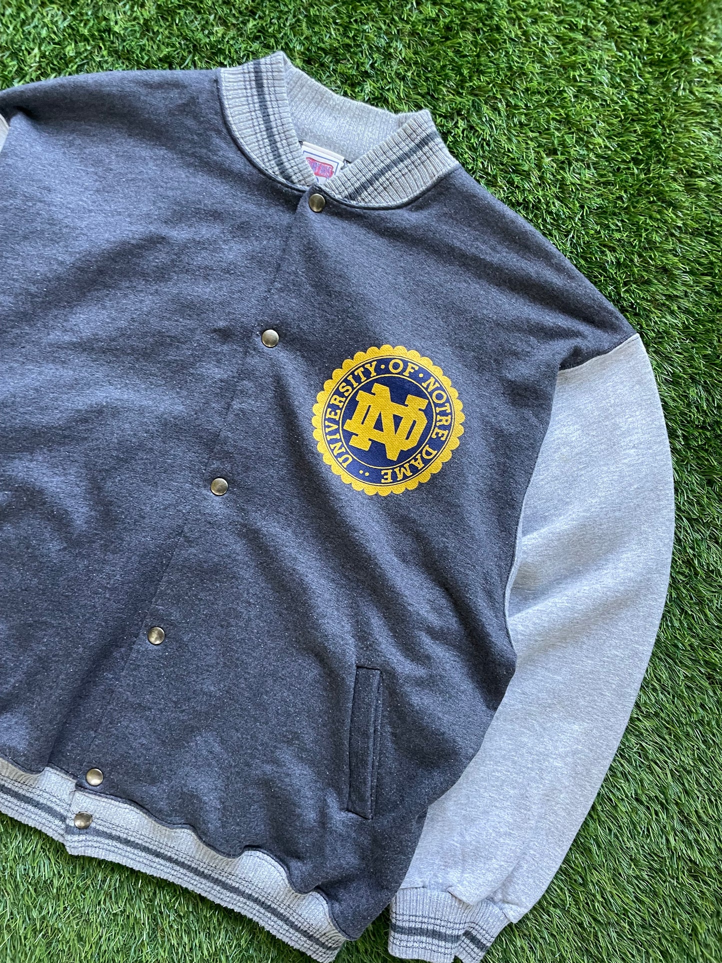 Vintage Notre Dame 1973 Football National Champions Button Up Jacket XLarge