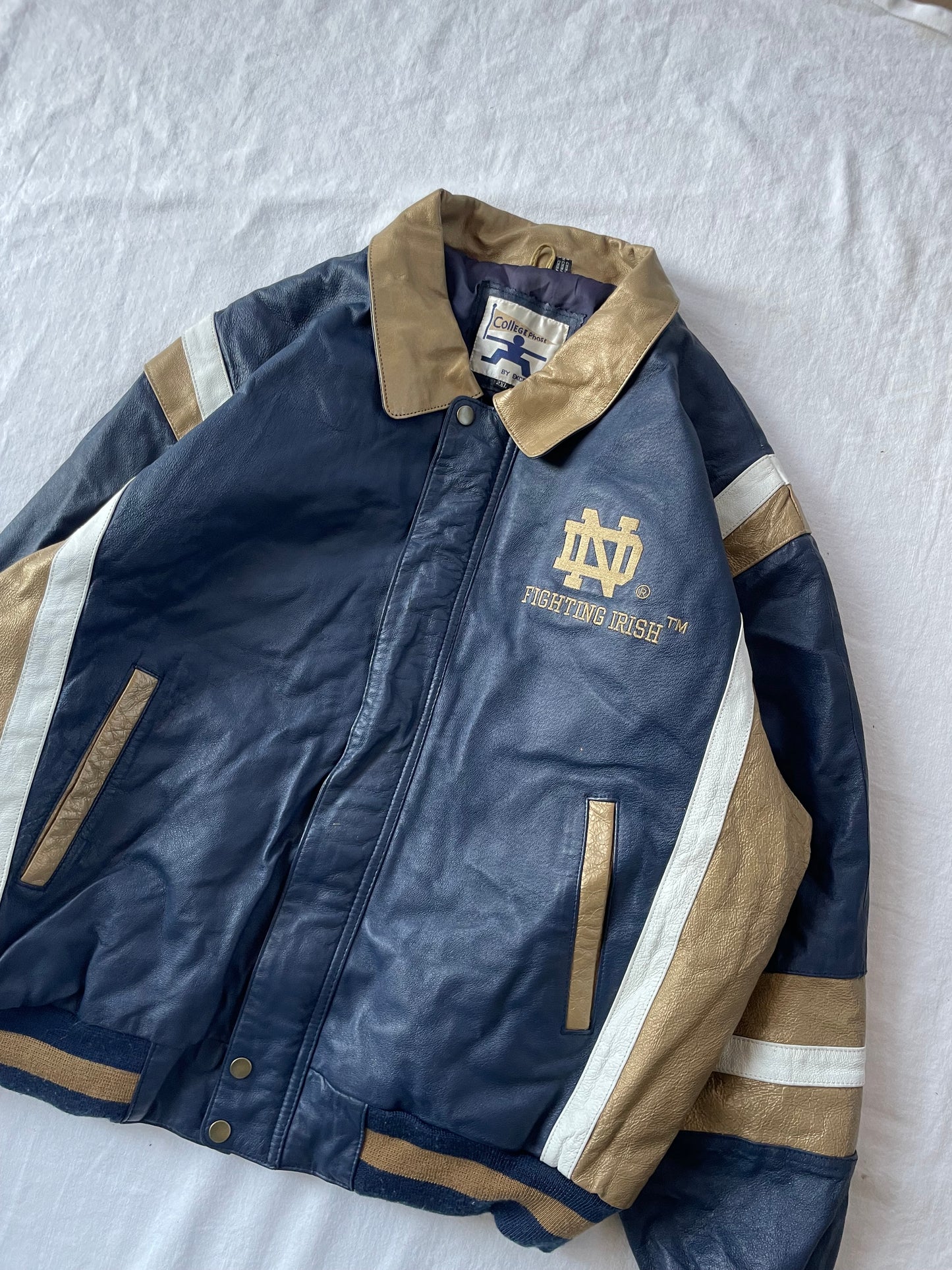 Vintage Notre Dame Leather Jacket 2XL