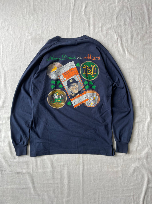 Vintage Notre Dame Vs Miami Shirt Large/XLarge