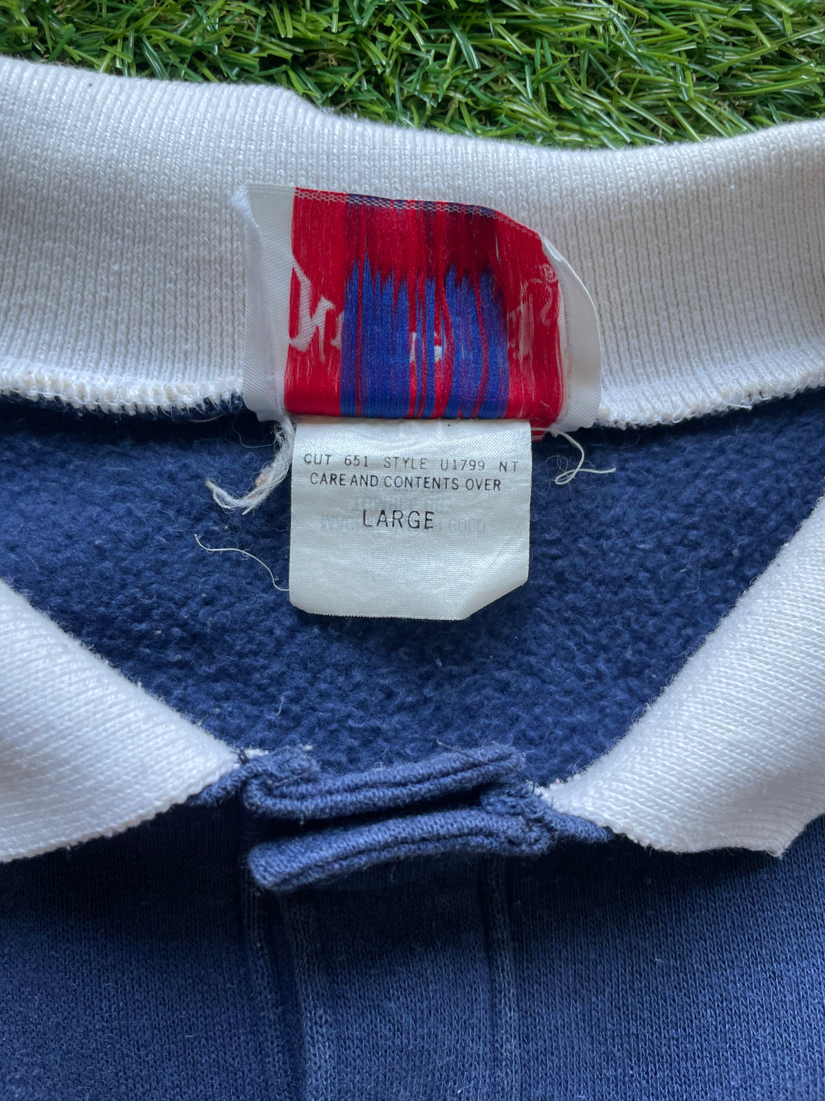 Vintage Notre Dame Rugby Polo Sweatshirt Large