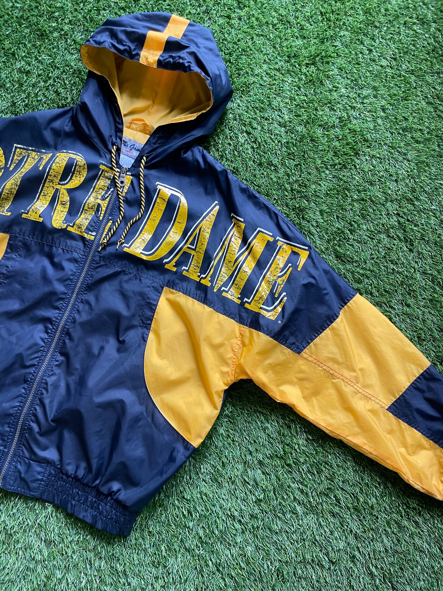 Vintage Notre Dame Spell Out Jacket Large