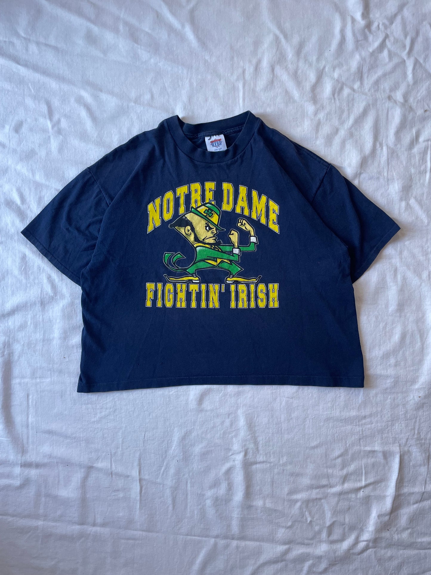 Vintage Notre Dame Cropped Tee Large/XLarge