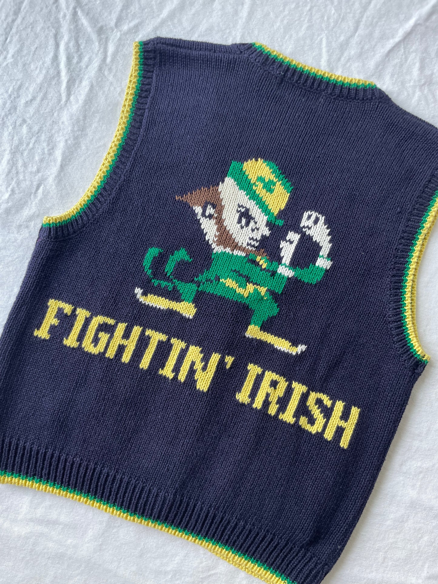 Vintage Notre Dame Knit Sweater Vest Large