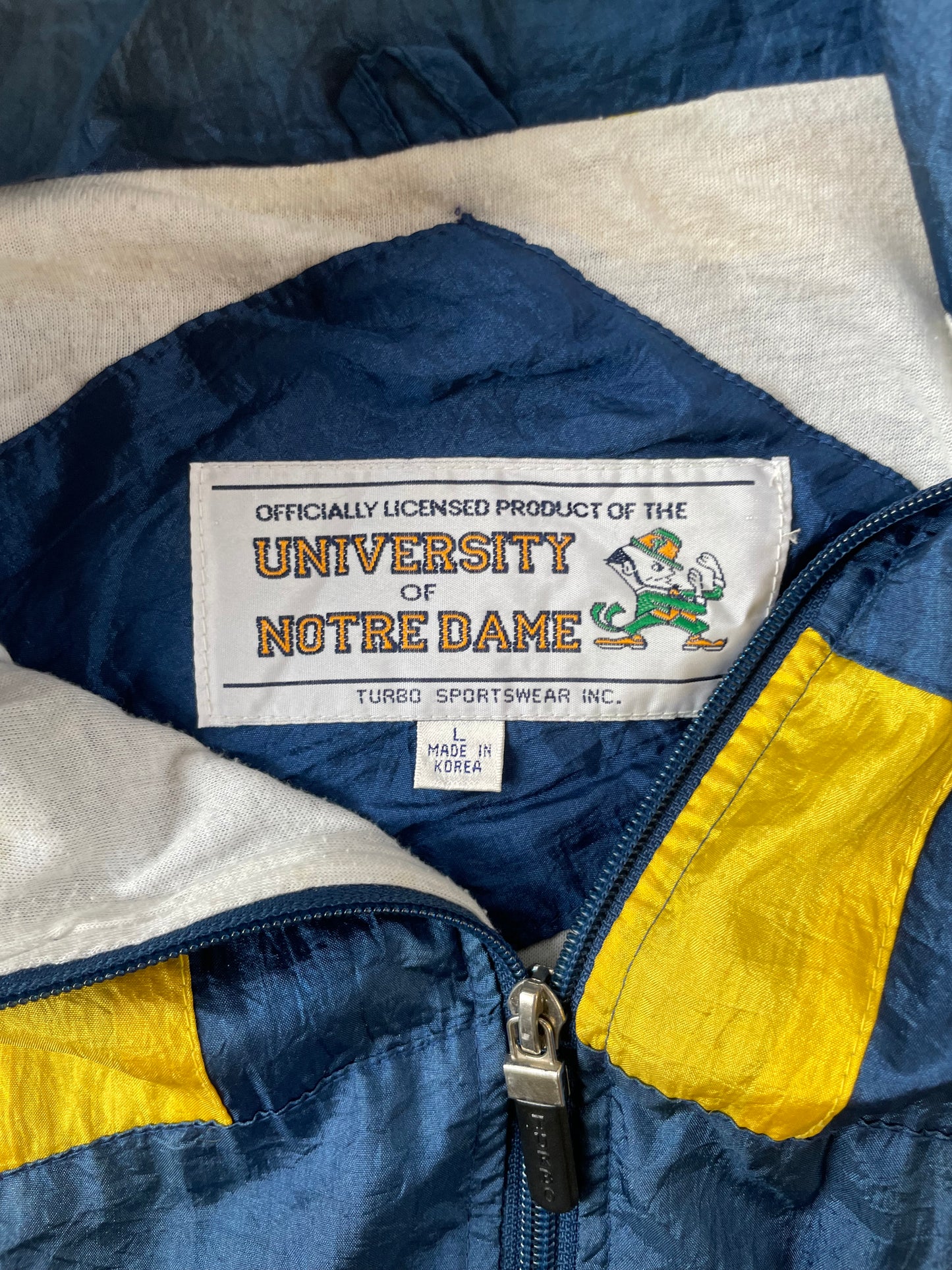 Vintage Notre Dame Track Suit Large