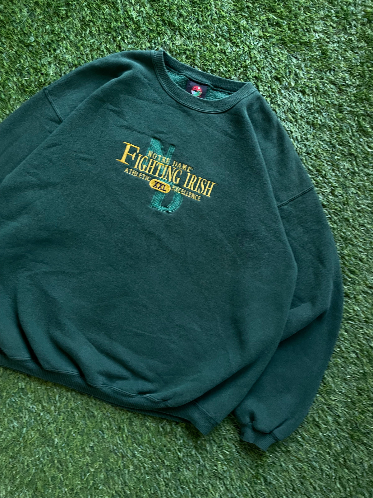 Vintage Notre Dame Fighting Irish Green Crewneck Sweatshirt XLarge