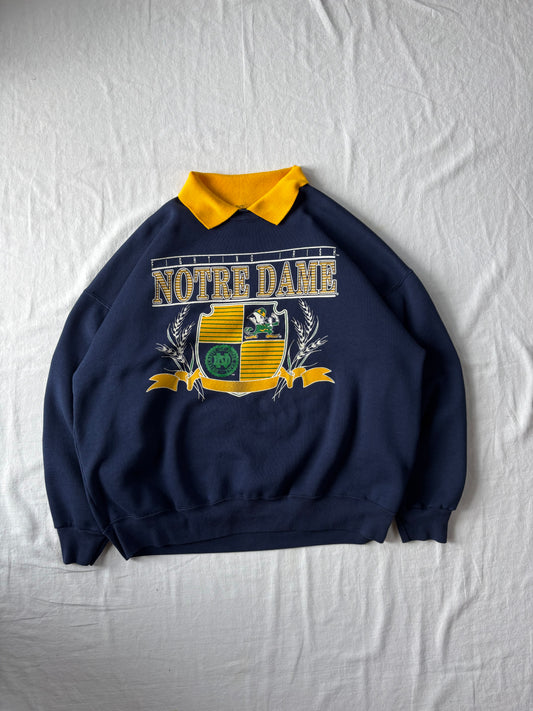 Vintage Notre Dame Collared Crewneck XLarge
