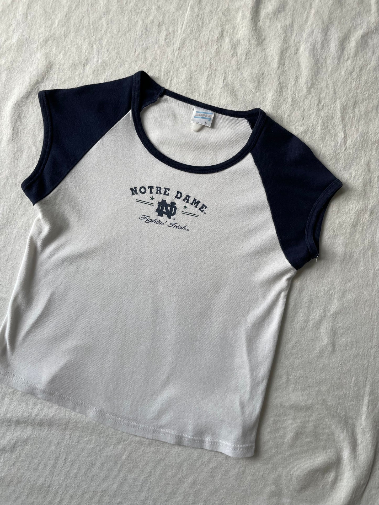 Vintage Notre Dame Baby Tee Large