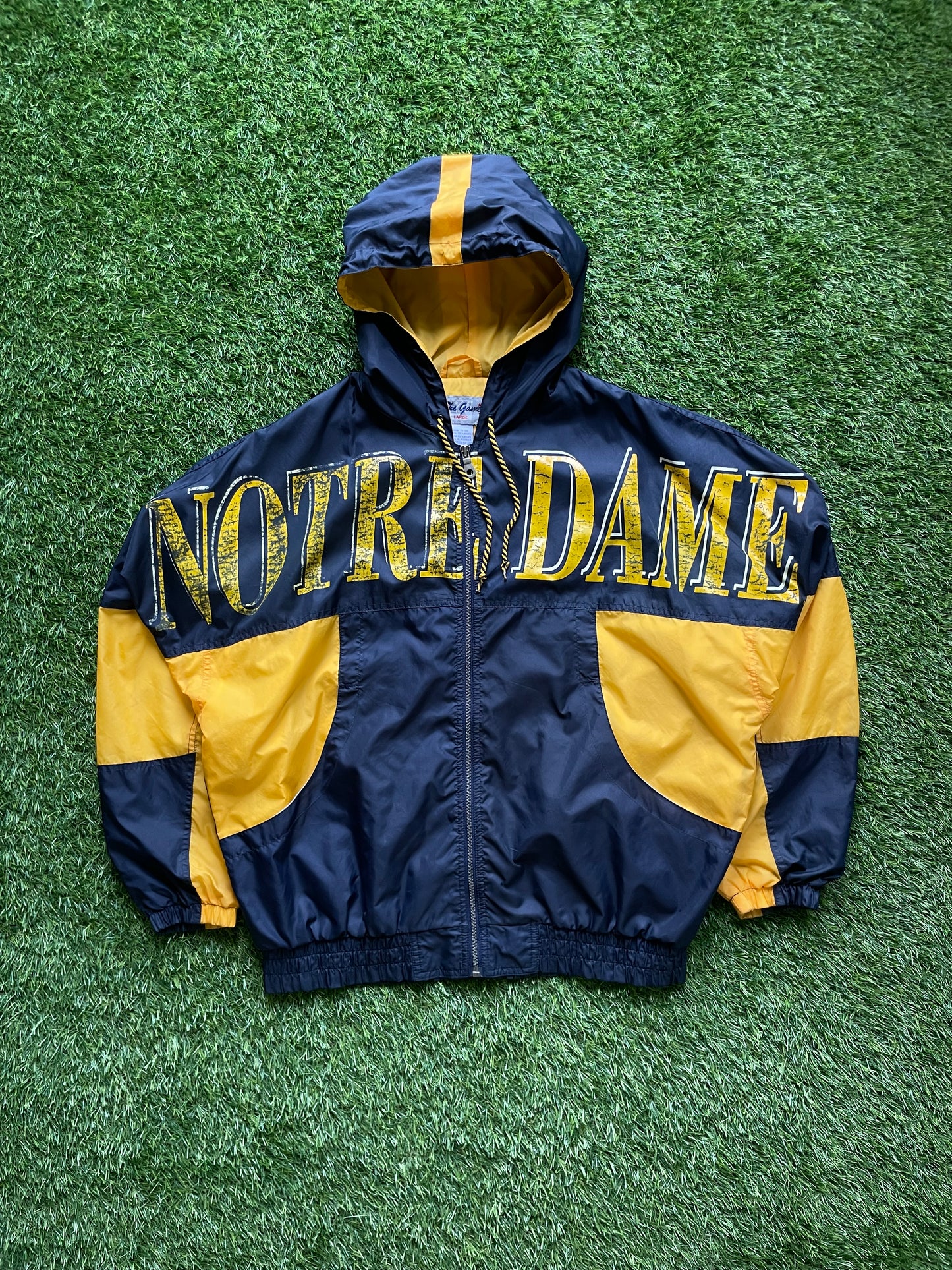 Vintage Notre Dame Spell Out Jacket Large