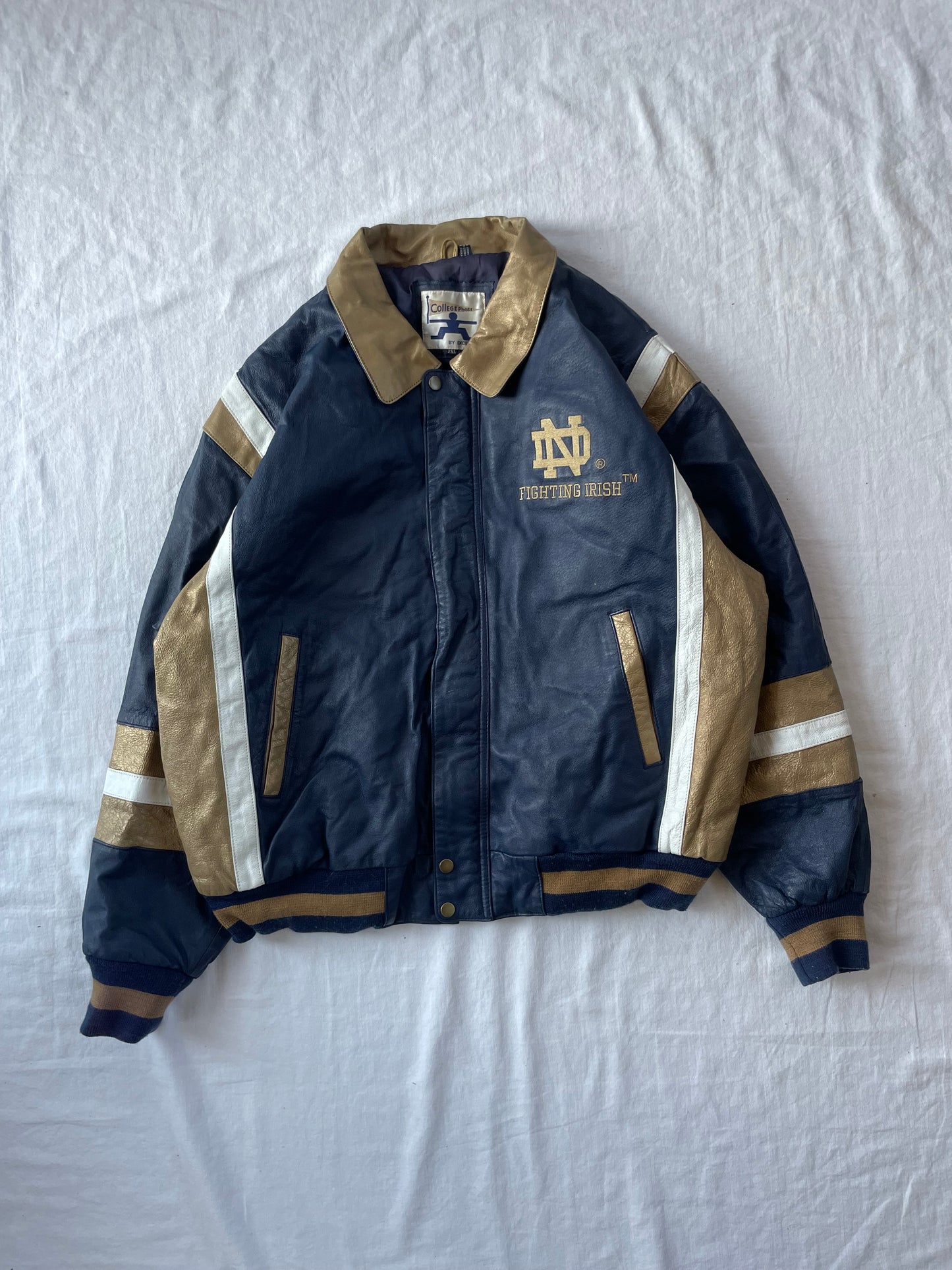 Vintage Notre Dame Leather Jacket 2XL