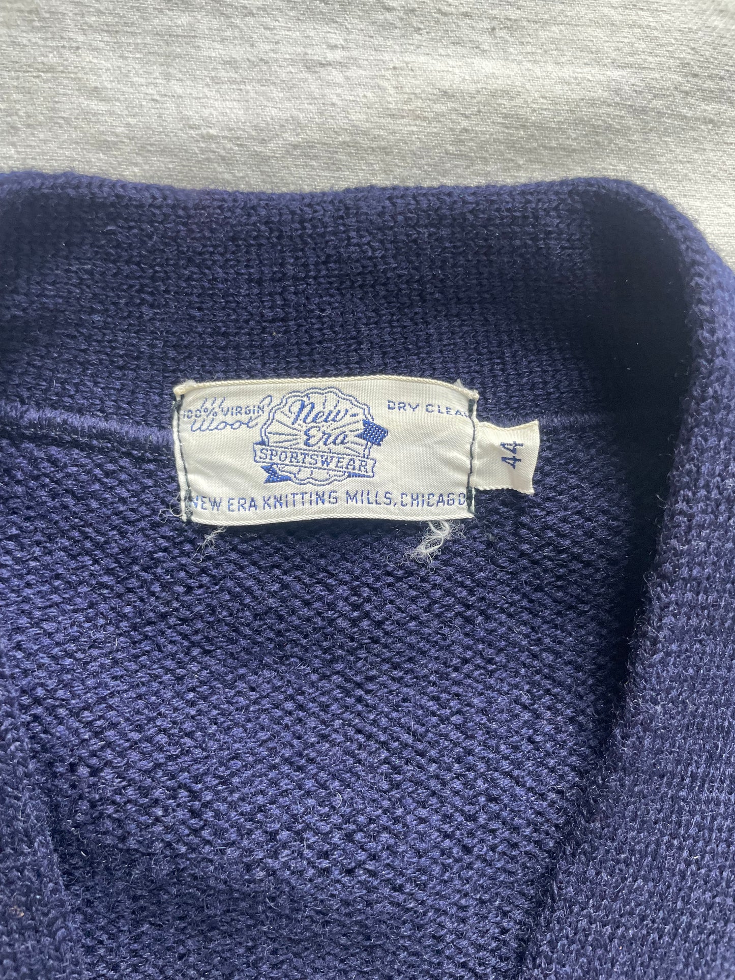 Vintage 1970 Notre Dame Varsity Cardigan Sweater Large